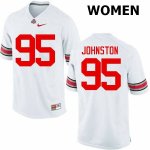 NCAA Ohio State Buckeyes Women's #95 Cameron Johnston White Nike Football College Jersey AAW7345HX